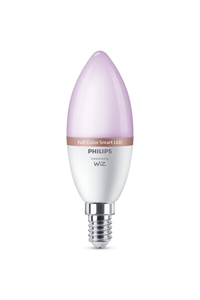 Philips Smart Pachet de 3 becuri LED inteligente Philips RGB C37, Wi-Fi/Bluetooth, E14, 4,9 W (40 W), lumină albă și colorată