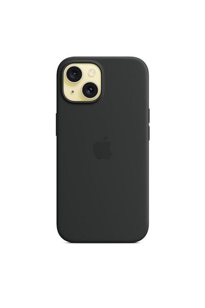 Apple Husă din silicon cu MagSafe pentru iPhone 15, neagră