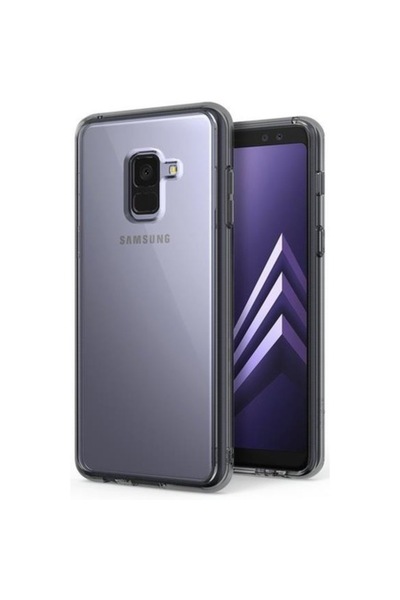 Ringke Θήκη Smoke Back Cover, μαύρη, διαφανής, με προστατευτική μεμβράνη οθόνης, για Samsung Galaxy A8 P