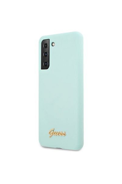 Guess Silicone Metal Logo Script Protective Case for Samsung Galaxy S21+ 5G, Green