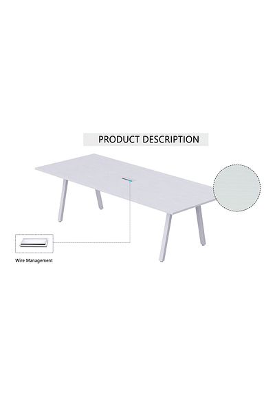 Mahmayi Bentuk 139-24 6 Seater Conference Meeting Table - Modern Office Furniture-(White)