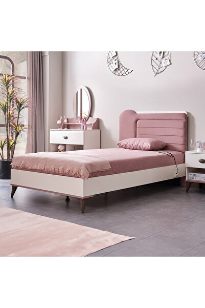 Home Box Maybelle Smart Twin Bed with Upholstered Headboard - 120x200 cm