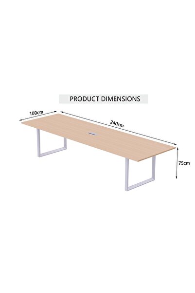 Mahmayi Vorm 136-24 Modern Conference-Meeting Table for Office, Home-(6 Seater, Oak)