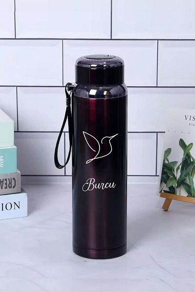 İŞTE BU 1 Liter Stainless Steel Bird Printed Thermos |   12 Hours Hot and Cold Keeping |   Durable Structure