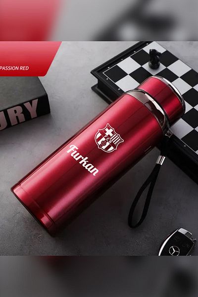 İŞTE BU 1 Liter Stainless Steel Team Emblem Printed Thermos |   12 Hours Hot and Cold Keeping |   Durable Structure
