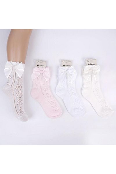 Katamino Uysal Girl Fishnet Socks with Bow Detail