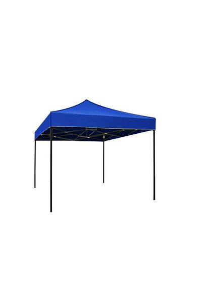 SDX Market Cort Pavilion 3 x 3m, Albastru, Cadru Metalic Pliabil pentru Curte, Grădină, Evenimente