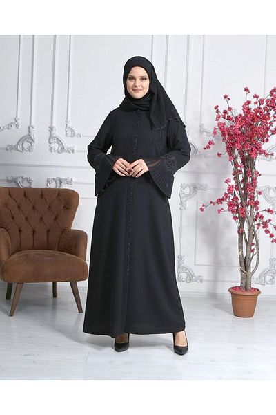 şuranur Chiffon Sleeve Pleated Women's Ferace
