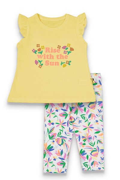 Alinna Girls' Leggings T-Shirt Set. Girl's Summer Suit. Cotton
