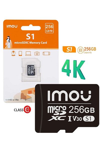 Imou بطاقة Micro SD سعة 256 جيجابايت من الفئة 10 بسرعة فائقة تصل إلى 100 ميجابايت/ثانية UHS-I