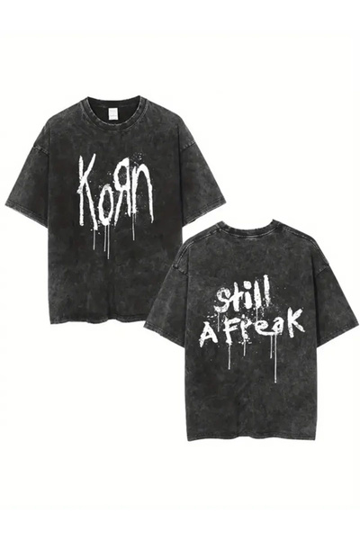 Violon Korn Štampano Oprano Vintage Unisex Oversize kroj T-shirt