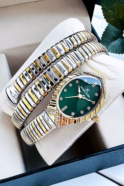 Daniel Klein Snake Watch Model - Women's Wrist Watch, Waterproof Gold Silver Steel Band - Bracelet Gift Gdkb2011C4