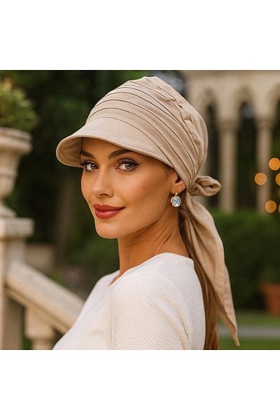 MYZİ STORE Bandană de vară pentru femei, 100% bumbac, cu model Safari, cu șireturi, vizor, protecție solară și design elegant