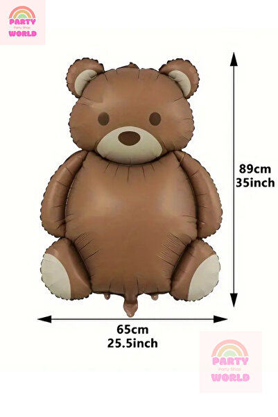 party world Brown Teddy Bear Foil Balloon & Set of 5 Brown Heart Balloons