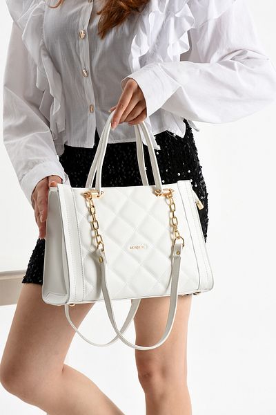 archangel Quilted Patterned Women's Handbag with Chain Strap – Modern Interpretation of Elegance