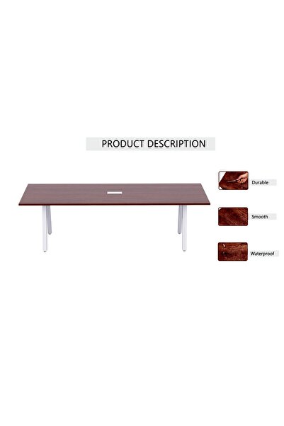 Mahmayi Bentuk 139-24 6 Seater Conference Meeting Table - Modern Office Furniture-(Apple Cherry)