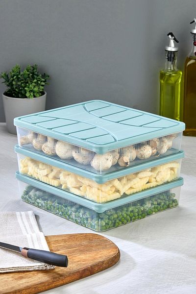 NY HOME Storage Container 3 Pcs 3000 ml Blue
