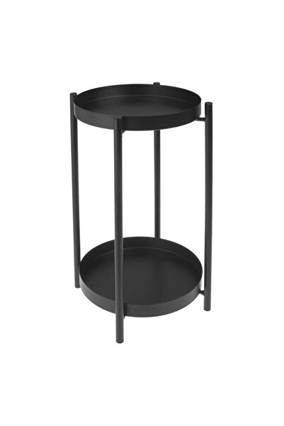 TOPI TOY Decoratiune din metal, cu doua nivele, negru, mat, 35x23x23 cm