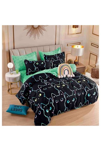 OEM Bed Linen Set, 4 Pieces, Fine Cotton, Multicolor, 155x230cm