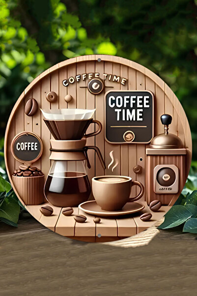 kutuTR Coffee Time Temalı UV Baskılı 3D GÜRÜNÜMLÜ MDF Duvar Süsü – DT075