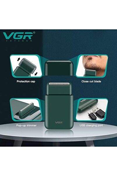 VGR V-390 Professional Electric Ultra Thin Rechargeable Shaver, Men's Electric Razor Black