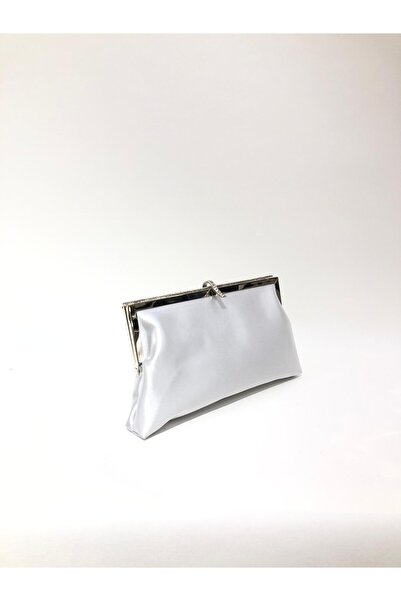 womenacs Silver Color Satin Fabric Stylish Stone Evening Dress Clutch Portfolio Chain Strap Hand Wedding Engagement Henna Evening Bag