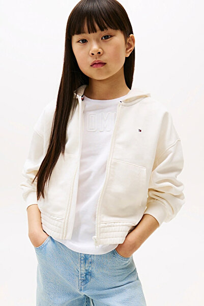 Tommy Hilfiger Kız Çocuk TOMMY PUFF PRINT ZIP THRU HOODIE Sweatshirts