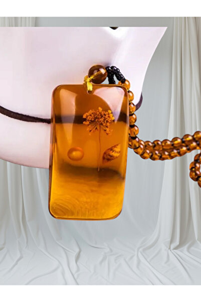 ORGANICYOU JINJIANG Brezilya Kehribar Arı Mumu Tarzı Uniseks Kolye, Gözyaşı Kolye Ucu & Doğa Vurgular