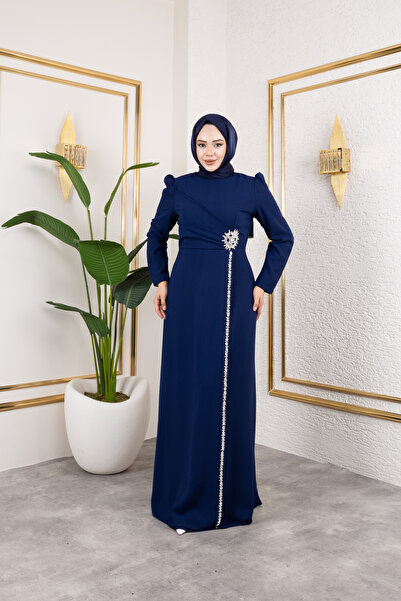 Elif Artar Güneş abiye lacivert