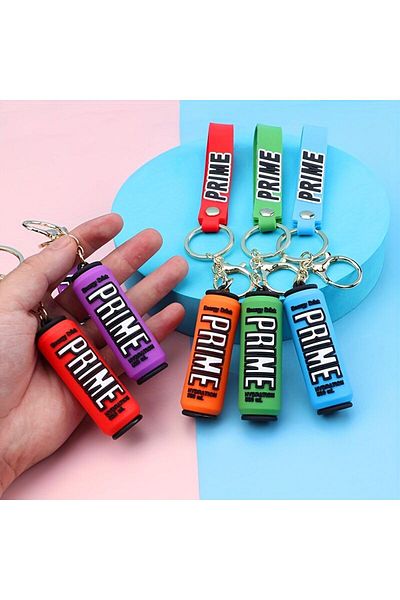 Prime 10Pcs Slikon Handle Drink Bottle Keychain