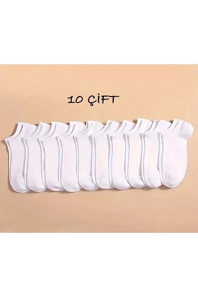 Bilal Tekstil Ciorapi papuci de culoare albă șosete sport unisex șosete scurte șosete economice de vară pecket de 10