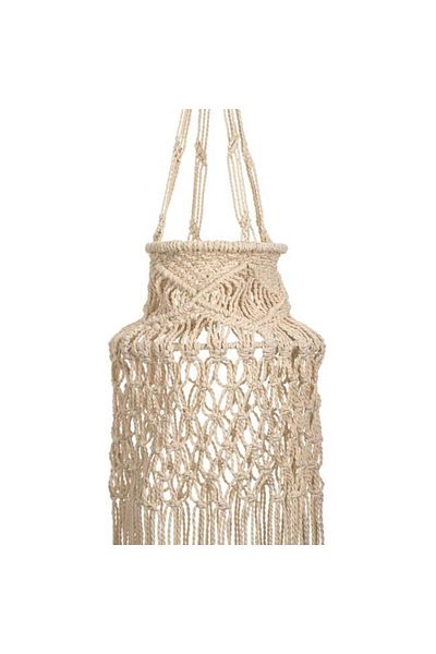 TOPI TOY Accesoriu decorativ, abajur din macrame pentru bec, cu franjuri, 130 cm