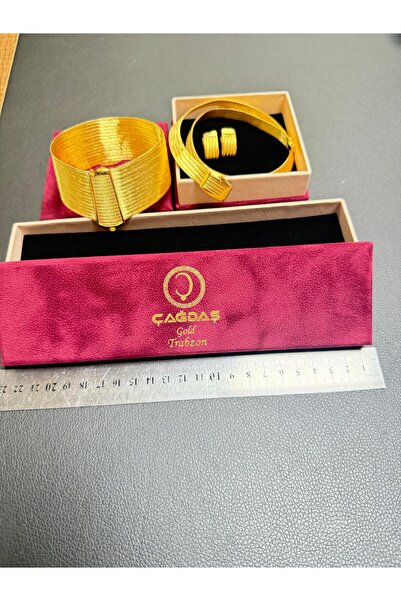 ÇAĞDAŞ GOLD TRB 15-5 Katlamalı Küpe Trabzon Hasır Takım