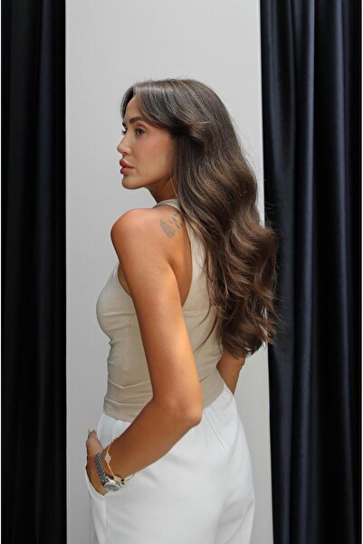 Havoş Beige Collar Metal Detailed Blouse