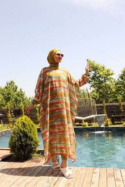ButikKardelen Camelya Hijab μαγιό πάνω από 5 τεμαχίων με σχέδιο 10360