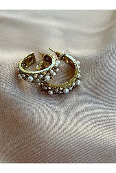 NİL Gold İncili Halka Küpe