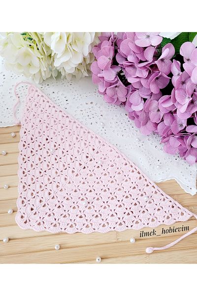 ilmekhobievi Hair Bandana Vintage Model Knitted Pink
