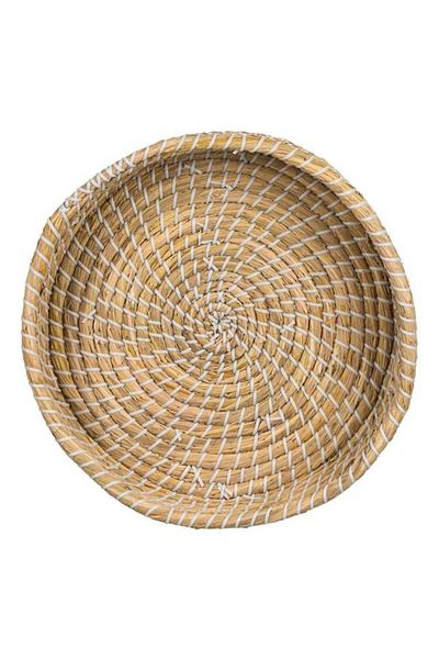 TOPI TOY Tava ornamentala, rotunda, din paie, diametru 32 cm, inaltime 7 cm