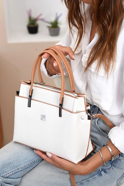 Just Polo Where Elegance and Elegance Meet Shopper White Camel Women's Handbag Shoulder Bag