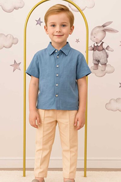 kidsense Boy's Linen Pants Shirt Set