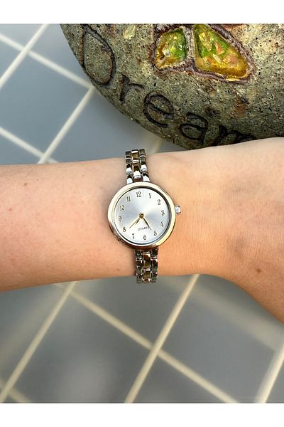 TD TRENDDURAGI Round Gold-Silver Inside White Women Wrist Watch
