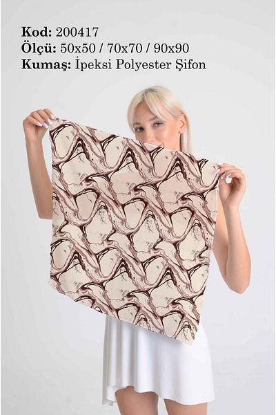 DESENİX وشاح منقوش بتصميم موجات الرخام الأحمر |   ظلال النبيذ |   50x50 - 70x70 - 90x90 سم |   قماش شيفون حريري