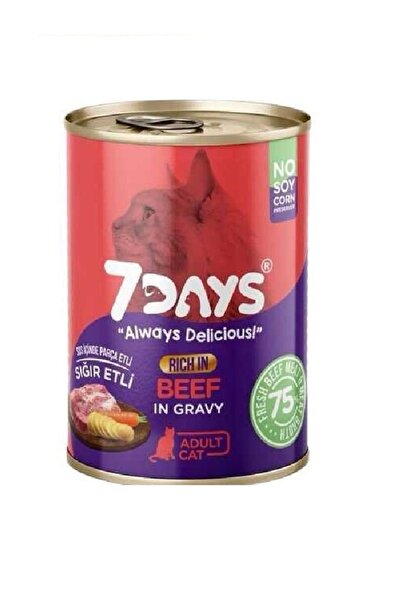 7DAYS Karışık Kedi Konservesi Yetişkin 3 Çeşit 415 gr X 6 Adet