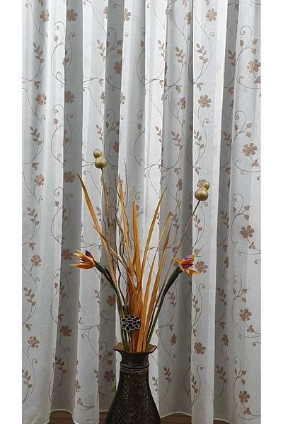 Mastel Ivory embroidered curtain model B1 made with rejansa
