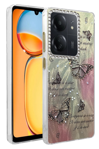 NewFace غطاء حماية لهاتف شاومي ريدمي 13C من سيبتيم بنمط مرآة شفرة - نمط 6