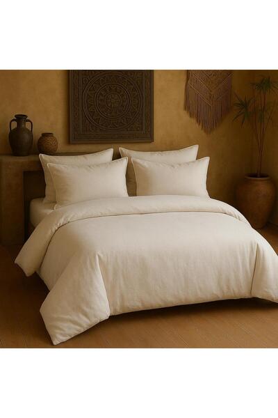 Sheri Home Taş Pamuklu Çift Kişilik Nevresim Takımı 4 Yastık >Kılıfıtr8887366...