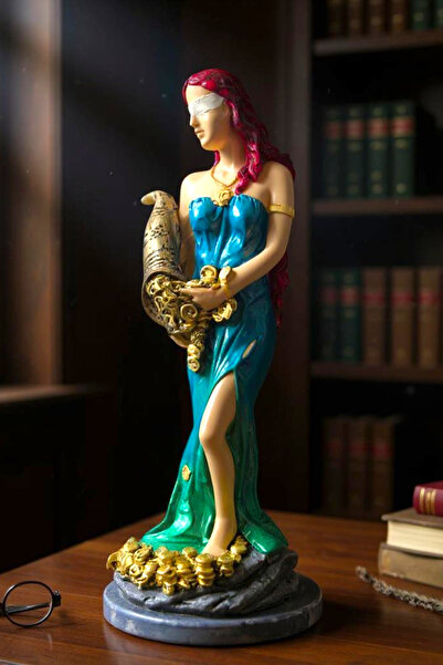 3deepdesign Dekoratif Fortuna Şans Meleği Heykeli | Polyester El Boyaması Ber...