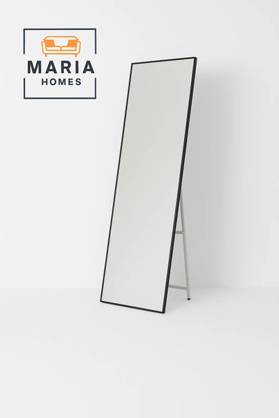 MARIA HOMES مرآة رفيعة قائمة بذاتها بإطار أسود بسيط