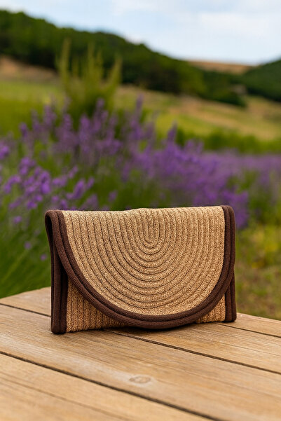 Efuliz Home Χειροποίητη τσάντα από ψάθι από γιούτα με λεπτομέρεια χειροποίητη...