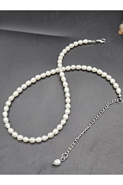 NBS Beautiful Naturel Stones Arpa Gerçek İnci Kolye Kaliteli ( 38 cm + 6 cm uzatma )